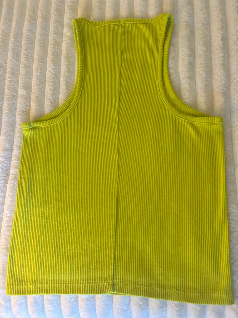 J.Crew Neon Lime Vintage Ribbed Sleeveless High Neck Tank Top - Picture 4 of 7